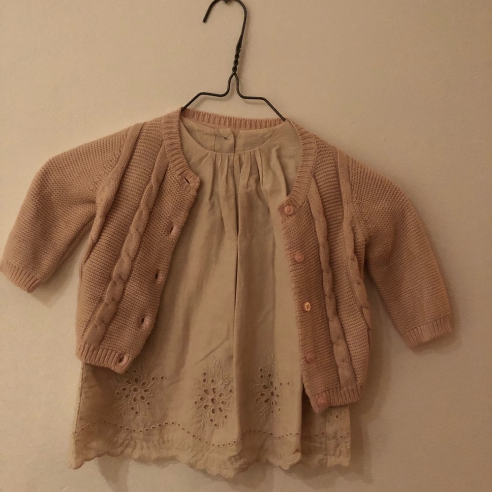 Janie and Jack kid’s dusty pink cardigan sweater